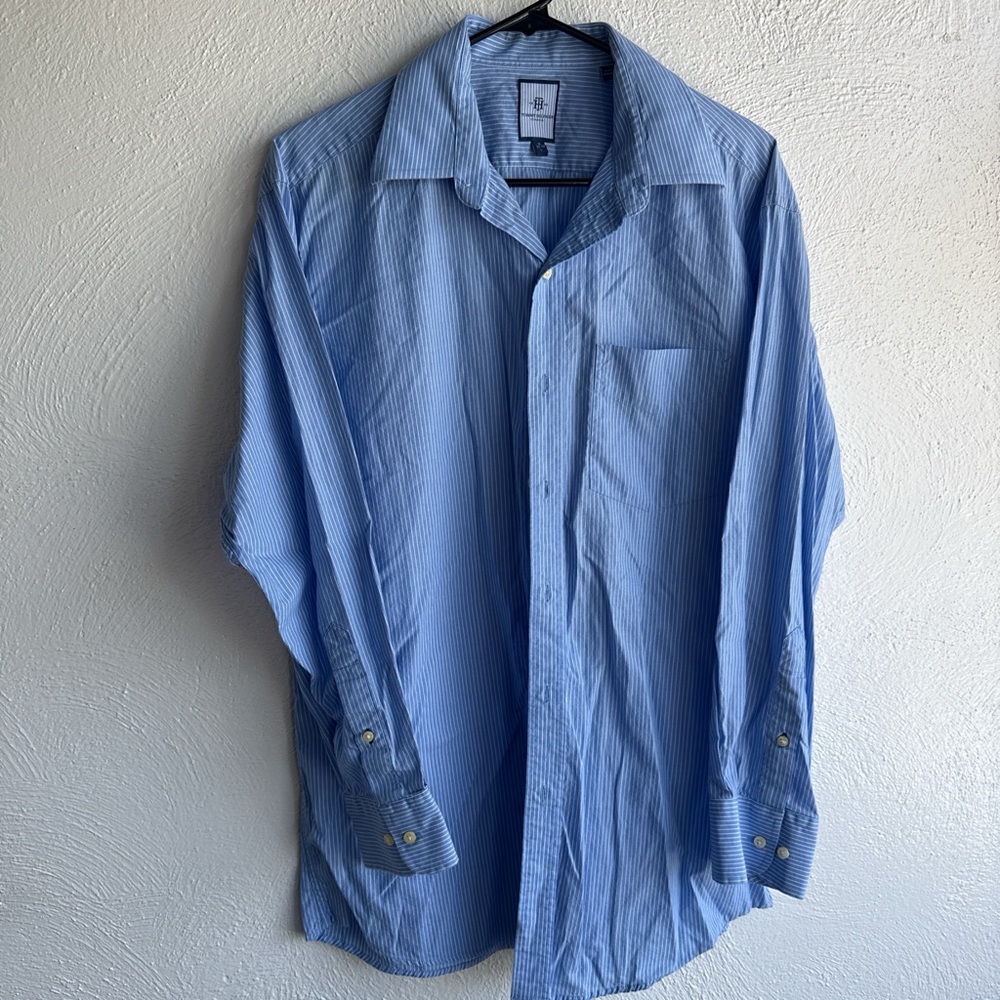 Tommy Hilfiger Light Blue Pinstripe Men's Dress Shirt
